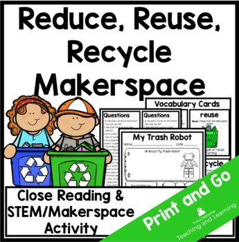 Preview of Makerspace STEM: Earth Day STEM Activities Reduce, Reuse, Recycle & Read Aloud