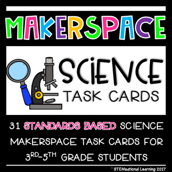 Preview of Makerspace Science STEM Challenge Task Cards 3rd-5th Grade