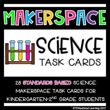 Preview of Science STEM Makerspace Challenge Task Cards Kindergarten-2nd Grade