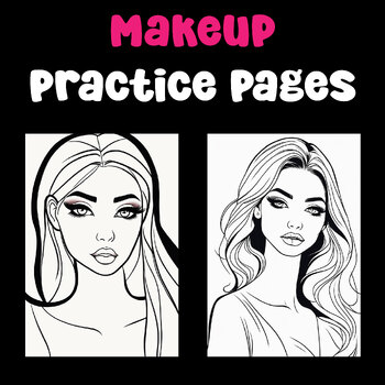 Preview of Makeup Practice Pages Face Coloring Charts
