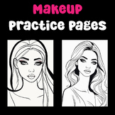 Makeup Practice Pages Face Coloring Charts