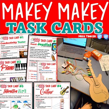 Preview of MakeyMakey Task Cards, Project ideas, Makerspace, Makerprojects, Ready-to-go