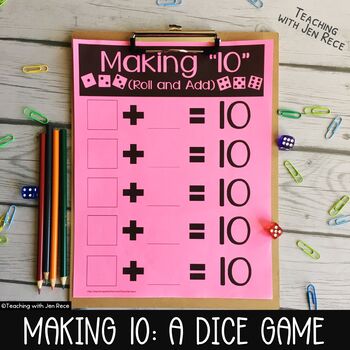 Preview of Making 10 Dice Centre with TpT Easel Activity