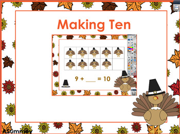 Preview of Making 10 - A Thanksgiving (Turkey) Themed Whiteboard Activity