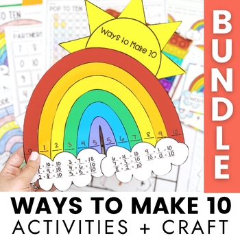 Preview of Rainbow to 10 Craft & Friends of 10 Math Center Activities for Ways to Make Ten