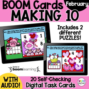 Preview of Making 10 Math Boom Cards Puzzles | Digital Games | Distance Learning