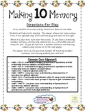 Making 10 Memory Game - Aligned to Common Core Standards