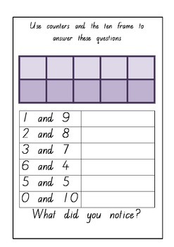 Preview of Making 10 Rainbow Facts FREE Printable Worksheets & Flashcards