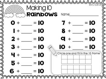 Rainbow Number Bonds - Decomposing Numbers DIFFERENTIATED Math Station