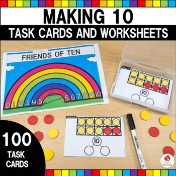Preview of Making 10 | Making Ten Task Cards and Worksheets | Friends of 10 | Number Bonds