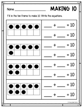 Making 10 and Making 10 to Add Worksheets Addition Within 20 Math Fact ...