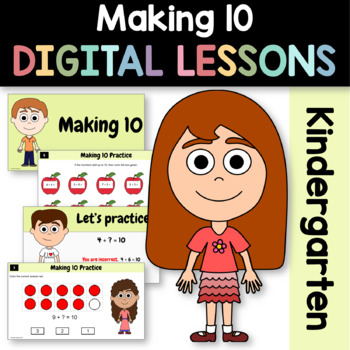 Preview of Making 10 for Kindergarten Google Slides | Interactive Math Skills Practice