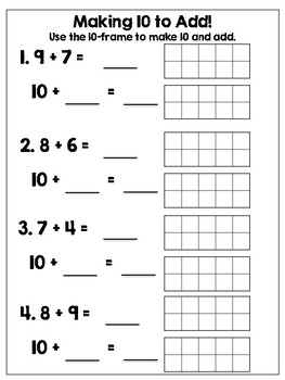 Making 10 to Add by Ms Dossin's Firsties | TPT