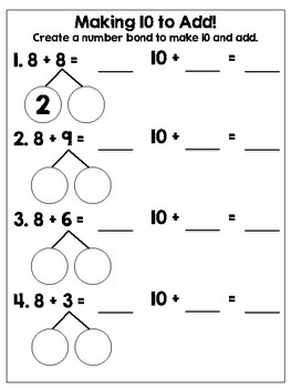 Making 10 to Add by Ms Dossin's Firsties | TPT