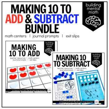 Preview of Making 10 to Add & Making 10 to Subtract BUNDLE for Number Fluency within 20