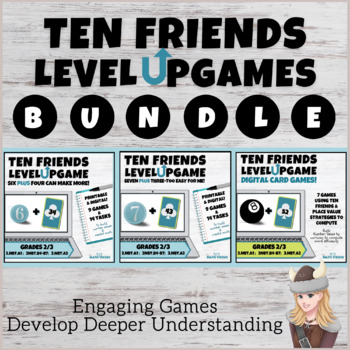 Preview of Making 10 to Add! Ten Friends Level Up Games Google Slides & Printable Bridging