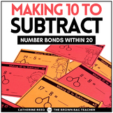 Making 10 to Subtract Strategy: Number Bond Task Cards for