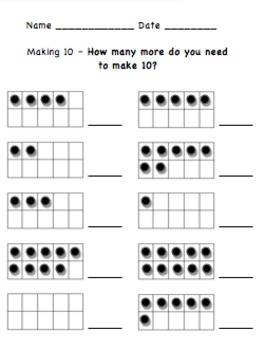 Preview of Making 10 with Ten Frames and Cards