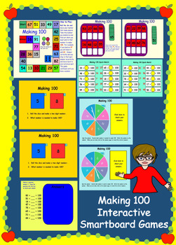 Preview of Making 100:  Six interactive mental math games for smartboard