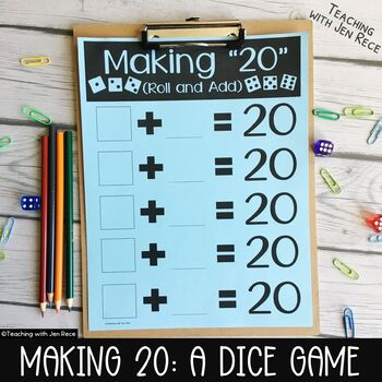 Preview of Making 20 Dice Center with TpT Easel Activity