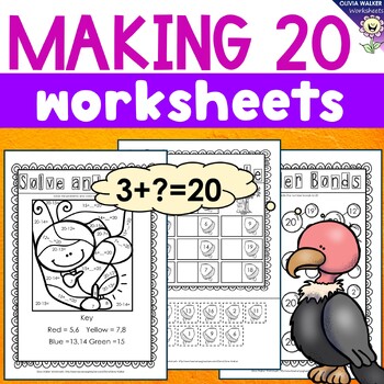Making 20 (Twenty) Worksheets / Printables / Includes Number Bonds