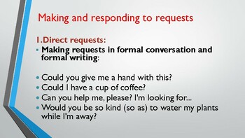 Preview of Making And Responding To Requests In English