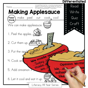 Preview of Making Applesauce - Literacy & Craft