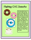 kindergarten & 1st CVC Donuts Literacy Station (bonus real