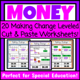 Making Change Cut and Paste Worksheets Money Special Educa