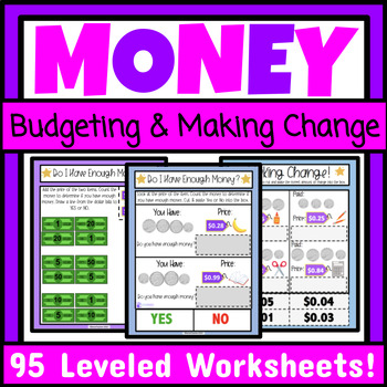 enough money worksheets teaching resources teachers pay teachers