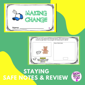 Preview of Making Change - Example and Review - Adapted 