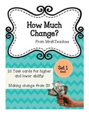 Making Change from $5 Task Cards Set 1 **Ink Friendly!** 2
