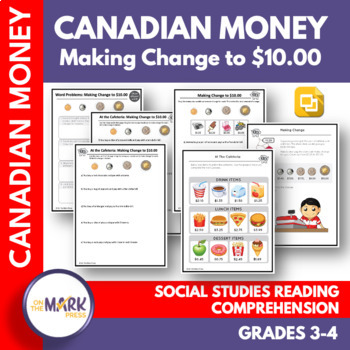 making change to 10 with canadian money grade 3 4 worksheets tpt