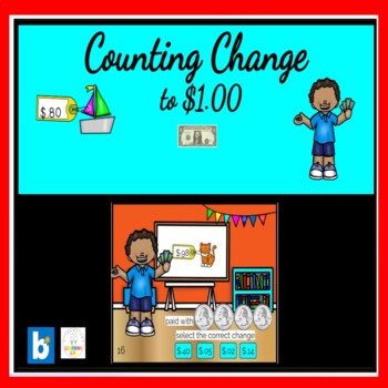 Preview of Counting Change to $1 BOOM CARDS