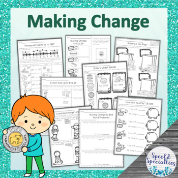 Preview of Making Change with Canadian Money Ontario Grade 3 Worksheets