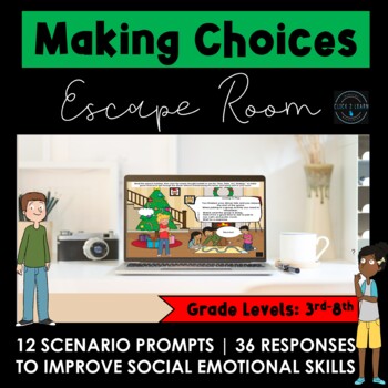 Preview of Making Choices Escape Room: An Interactive PowerPoint Game | Christmas Theme