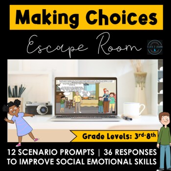 Preview of Making Choices Escape Room: An Interactive PowerPoint Game | Thanksgiving Theme