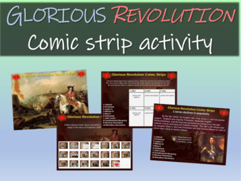 Preview of Making Comic Strips for England's Glorious Revolution: 20-slide follow-along PPT