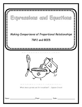 Preview of Linear Equations - Comparing Proportional Relationships (7RP2 & 8EE5)