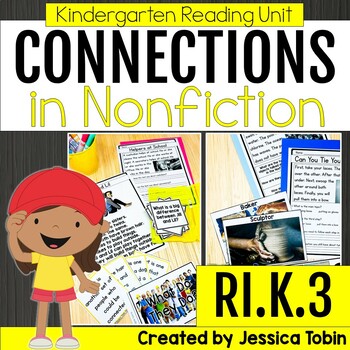 Preview of Making Connections Lessons, Anchor Charts - RI.K.3 Kindergarten Reading RIK.3