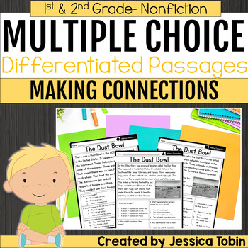 Preview of Making Connections Differentiated Reading Passages 1st 2nd Grade Multiple Choice