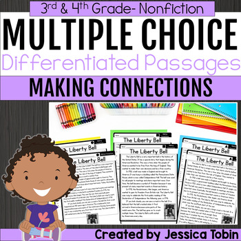 Preview of Making Connections Differentiated Reading Passages 3rd 4th Grade Multiple Choice