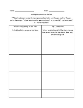 Making Connections Graphic Organizer by Lindsey McDermott Teaching ...
