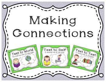 Preview of Making Connections Reading Strategies {Anchor Charts & Bookmark}