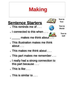 Preview of Making Connections Sentence Starters