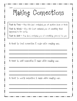 Making Connections Sheet - Printable Worksheet by Beth Van Der Ploeg