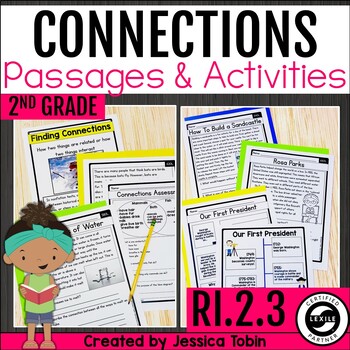Preview of Making Connections Worksheets, Anchor Chart, Passages RI.2.3 2nd Grade Reading