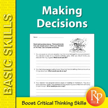 Preview of Making Decisions:  Thinking Skills | Real Live Situations | 25 Activities