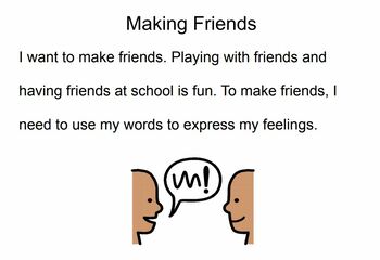 Making Friends Social Story by Mrs Wegs Class | TPT