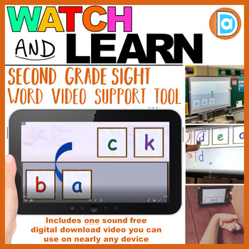 Preview of Back | Watch & Learn Sight Words, Second Grade Sight Word Support Resource